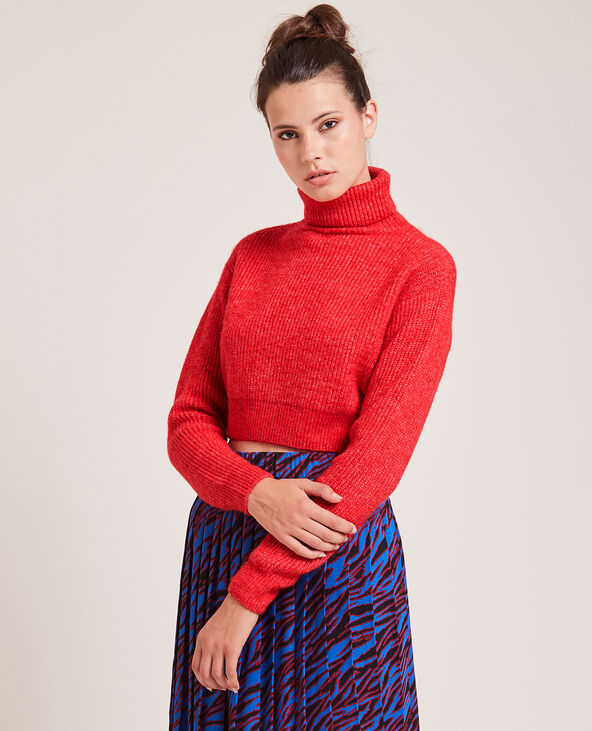 Pull col roulé rouge on sale