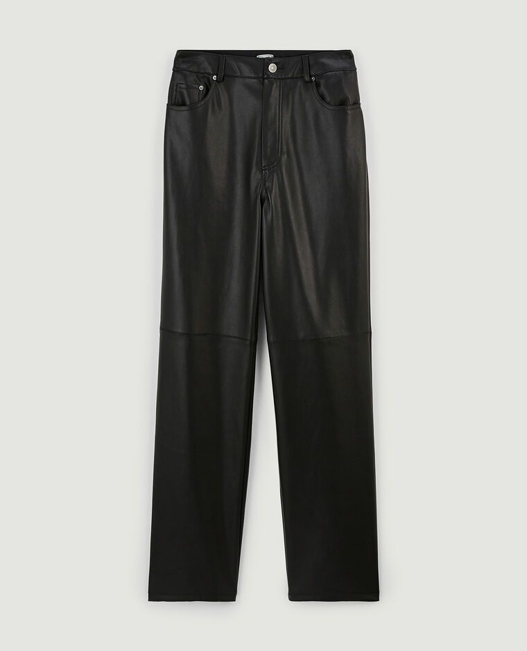 Pantalon droit en simili cuir noir - Pimkie