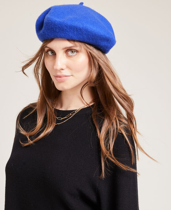 Béret en lainage bleu - Pimkie