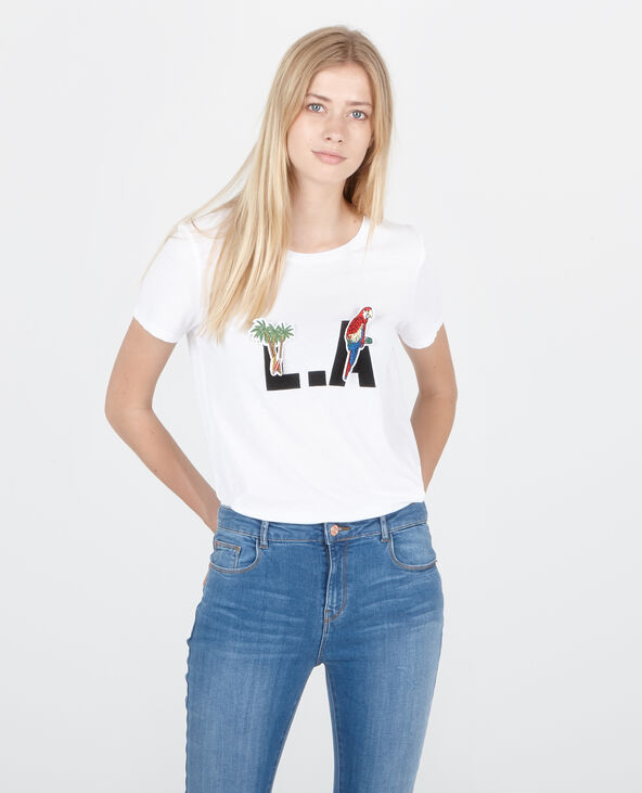 T-shirt "L.A" à scratch blanc - Pimkie