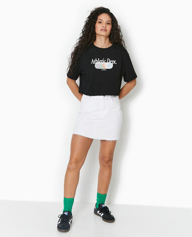 T-shirt cropped avec print devant noir - Pimkie