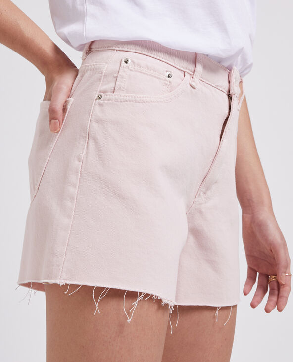 Short en jean taille haute rose - Pimkie