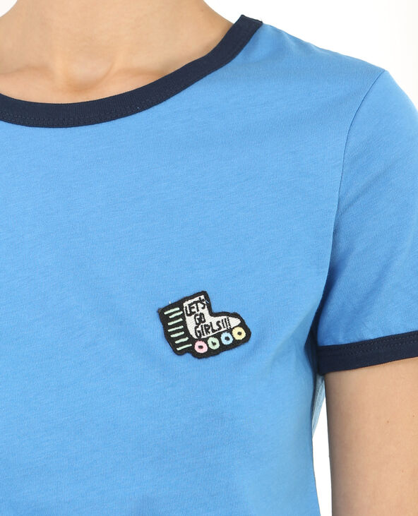 T-shirt patch bleu - Pimkie