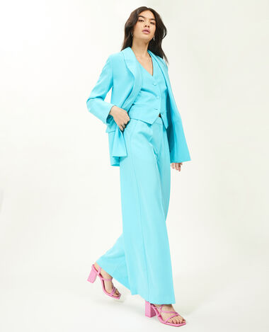 Veste blazer oversize en toile fluide bleu turquoise - Pimkie
