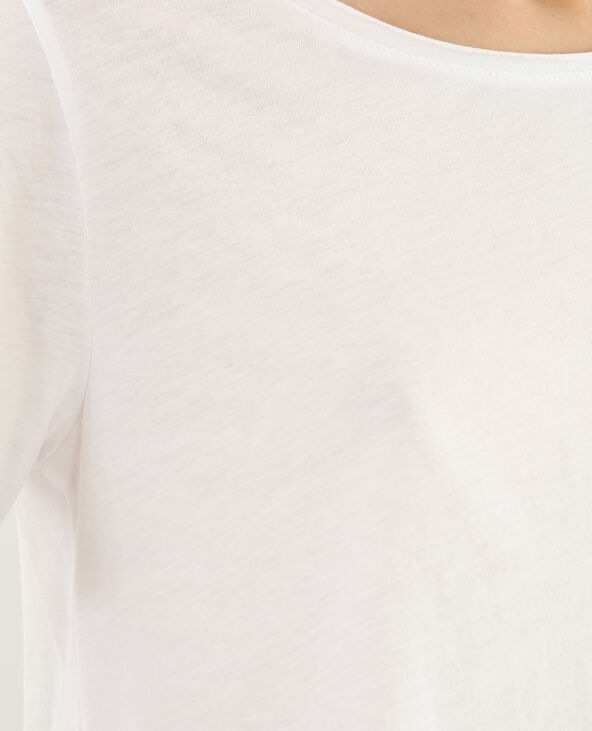 T-shirt col raw cut blanc - Pimkie