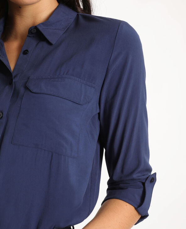Chemise à poches bleu marine - Pimkie