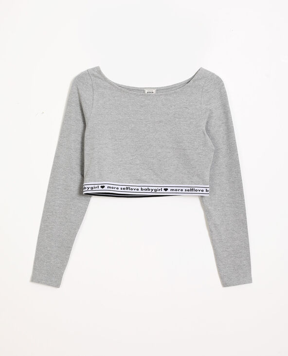 Cropped top loungewear gris chiné - Pimkie