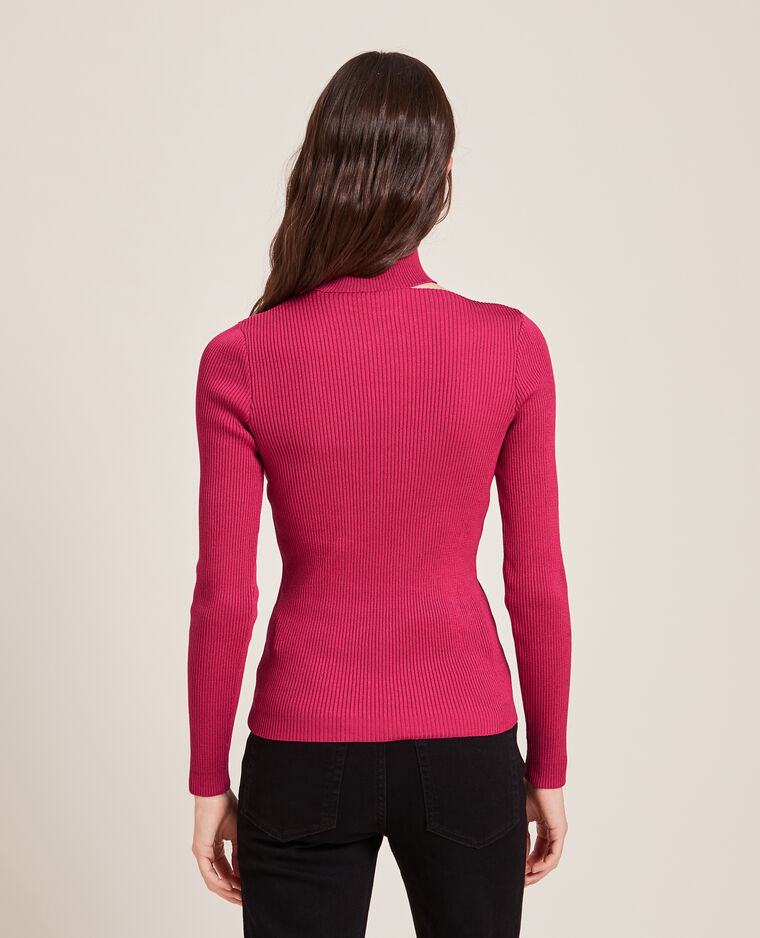 Top maille côtelée avec découpe rose - Pimkie