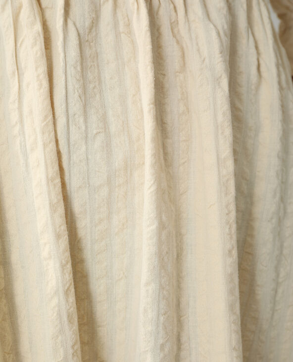 Robe longue gaufrée beige - Pimkie