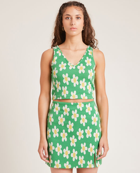 Top court en maille vert - Pimkie