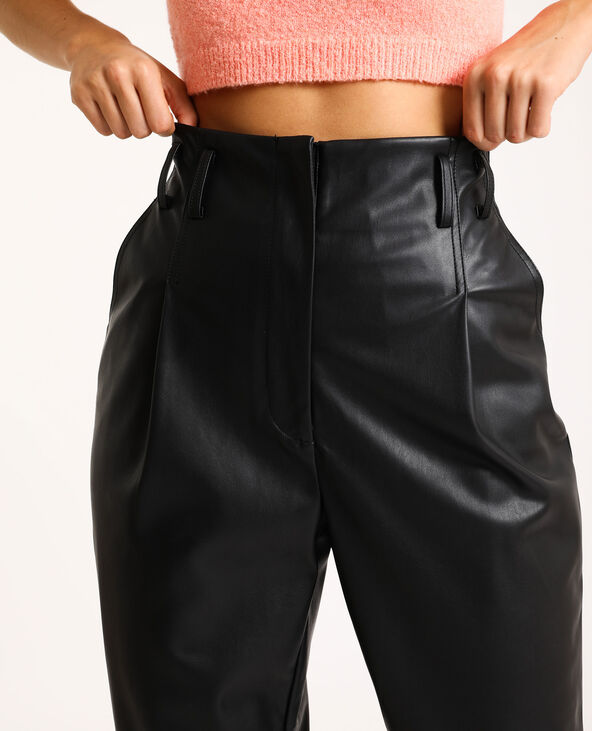 Pantalon simili cuir hotsell femme taille haute
