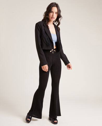 Pantalon flare en tissu fluide noir - Pimkie