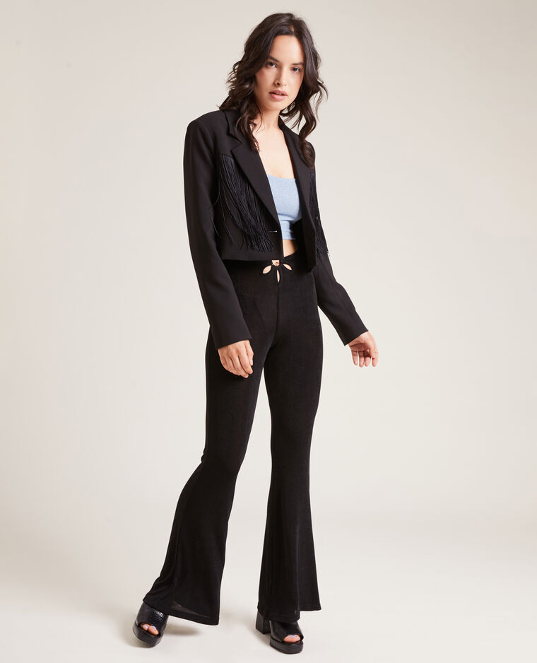 Pantalon flare en tissu fluide noir - Pimkie