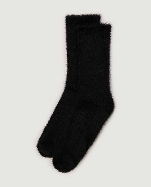 Paire de chaussettes en maille poilue et douce noir - Pimkie