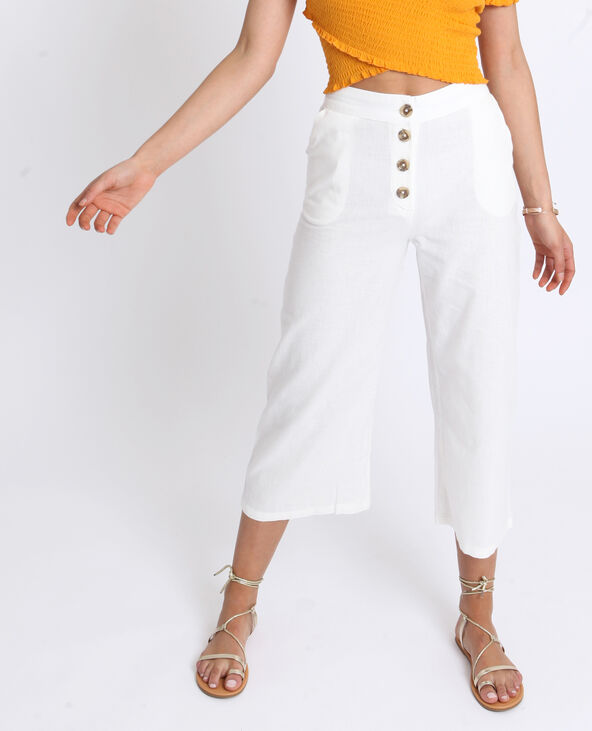 Pantalon cropped blanc - Pimkie