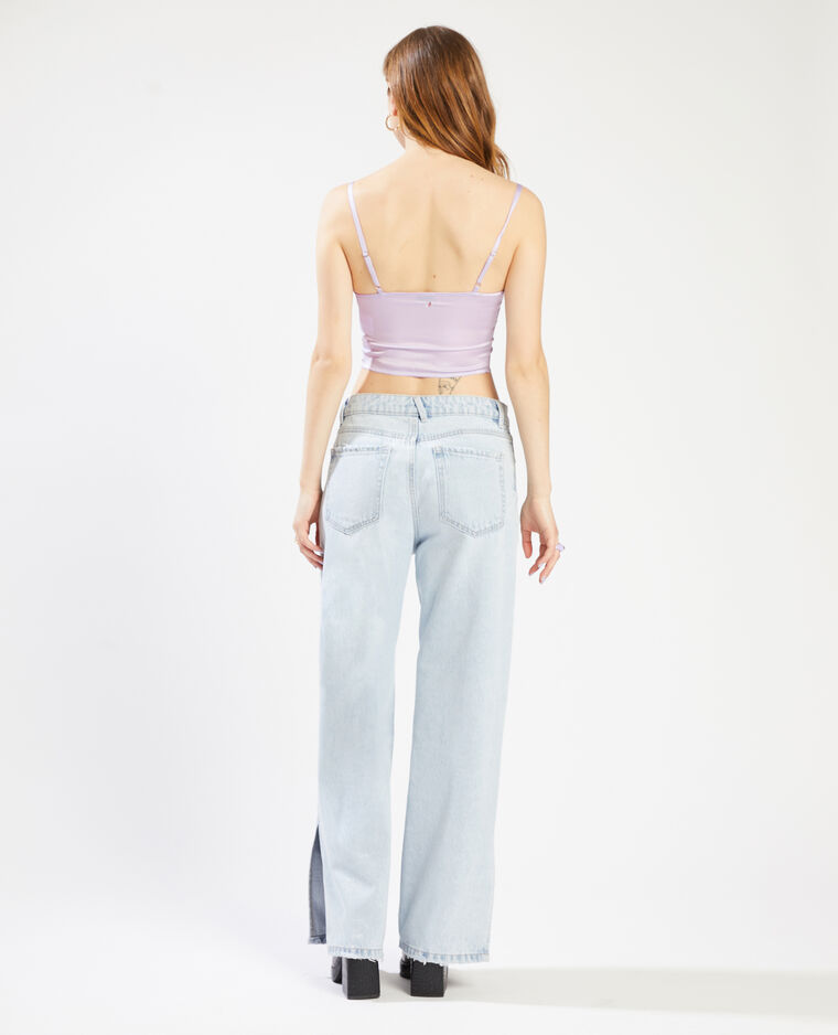 Top satiné dentelle lilas - Pimkie