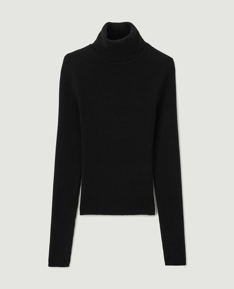 Pull col roulé maille côtelée noir - Pimkie