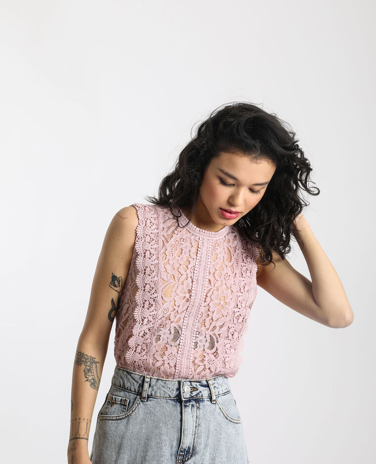 Chemisier En Dentelle Rose 562020485a02 Pimkie