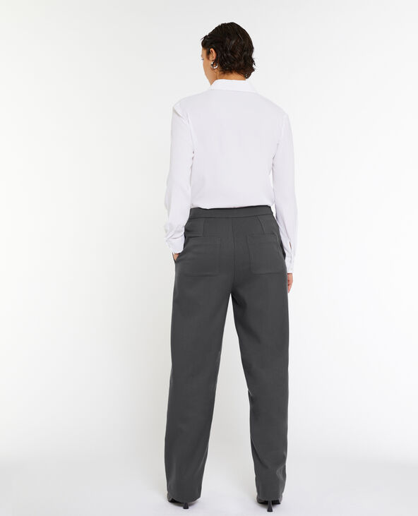 Pantalon large taille basse gris foncé - Pimkie
