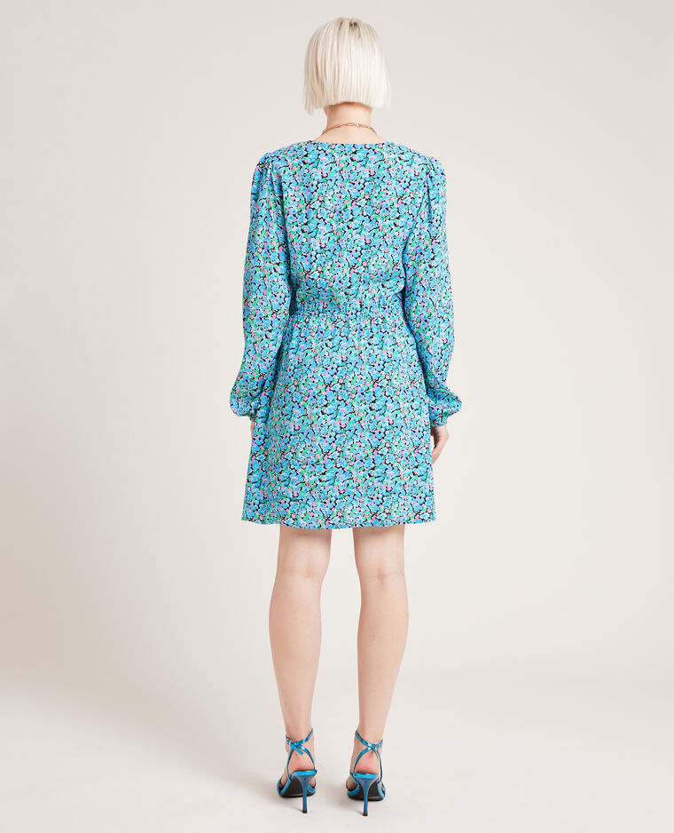 Robe manches longues motif fleurs vert - Pimkie