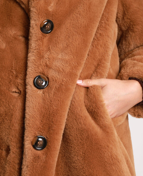 Manteau en fausse fourrure marron - Pimkie