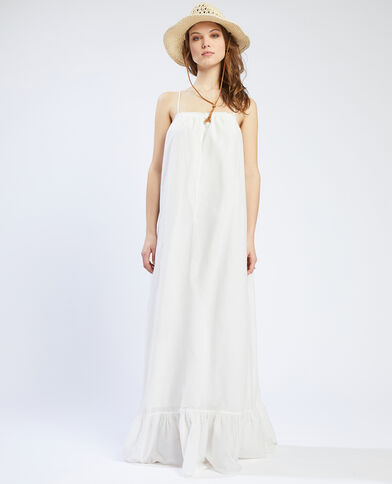 Robe longue à volants blanc - Pimkie