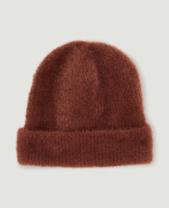 Bonnet en maille fluffy camel - Pimkie