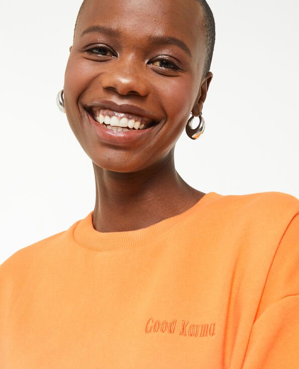 Sweat oversize dégradé et brodé orange - Pimkie