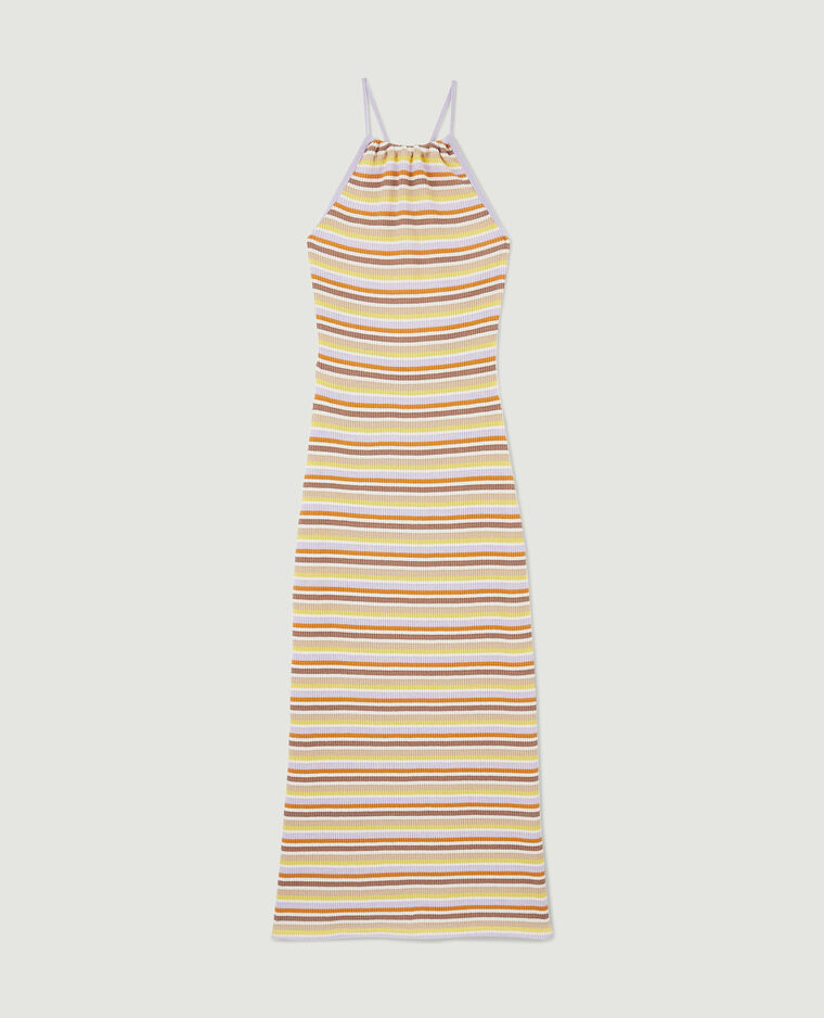 Robe longue maille côtelée mauve - Pimkie