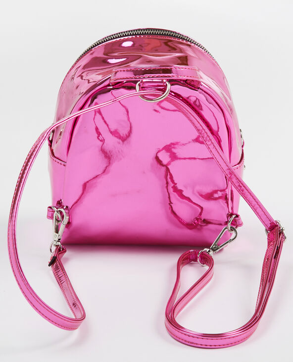 Mini sac à dos en vinyle rose fuchsia - Pimkie