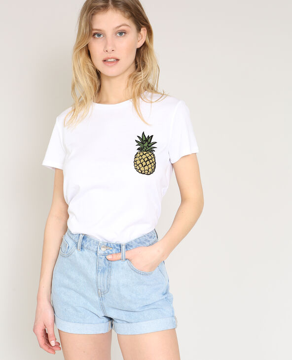 T-shirt ananas blanc - Pimkie