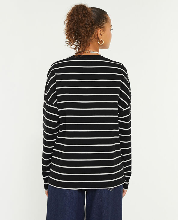 T-shirt marinière à manches longues noir - Pimkie