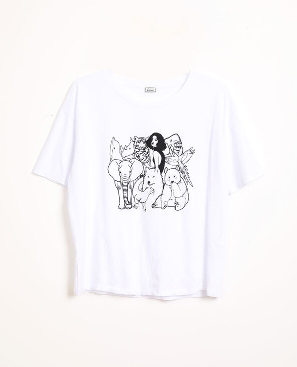 T-shirt imprimé blanc - Pimkie