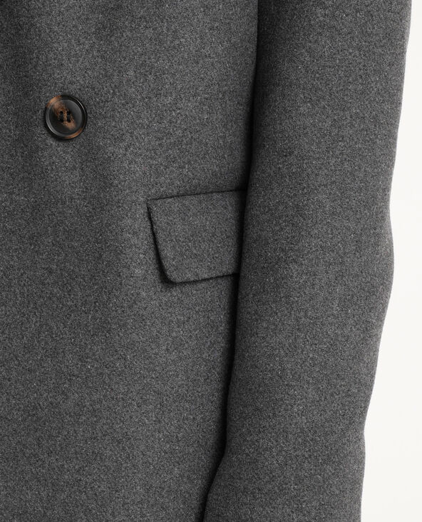 Manteau drap de laine gris foncé - Pimkie