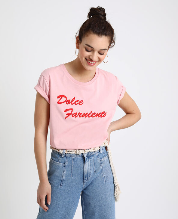 T-shirt Dolce Farniente rose - Pimkie