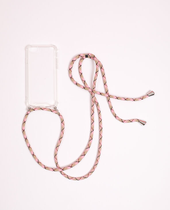 Coque avec cordon compatible iPhone blanc - Pimkie