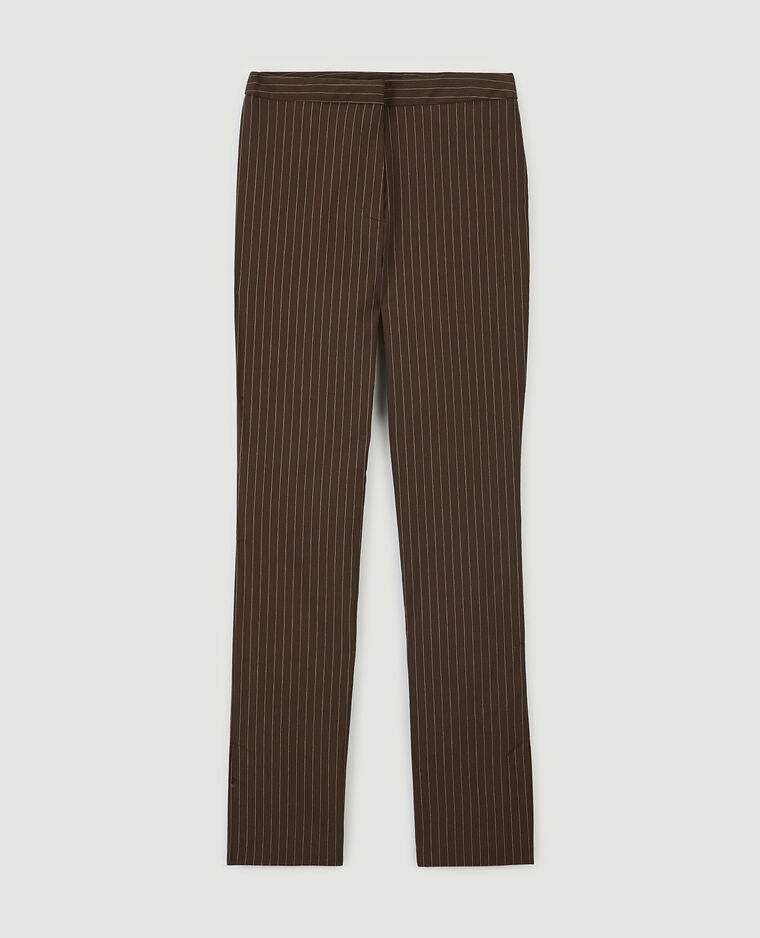 Pantalon slim droit avec fentes marron - Pimkie