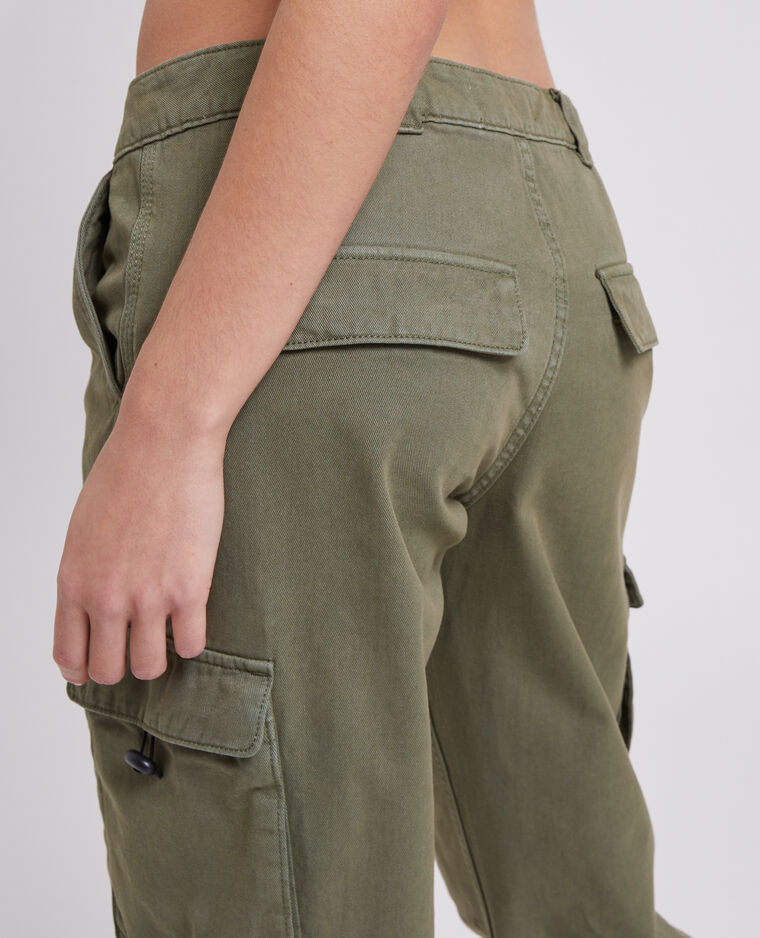 Pantalon droit cargo taille basse kaki - Pimkie