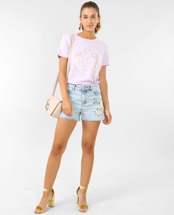 T-shirt à imprimés asiatiques lilas - Pimkie