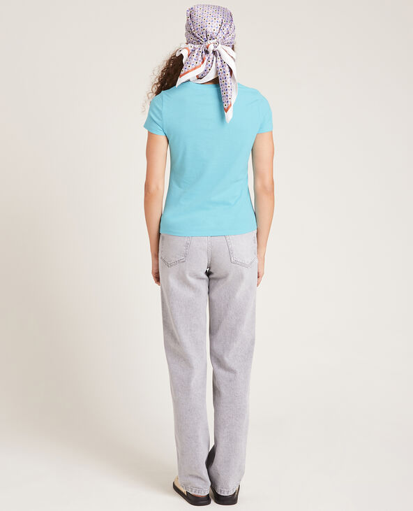 T-shirt basique col rond bleu - Pimkie