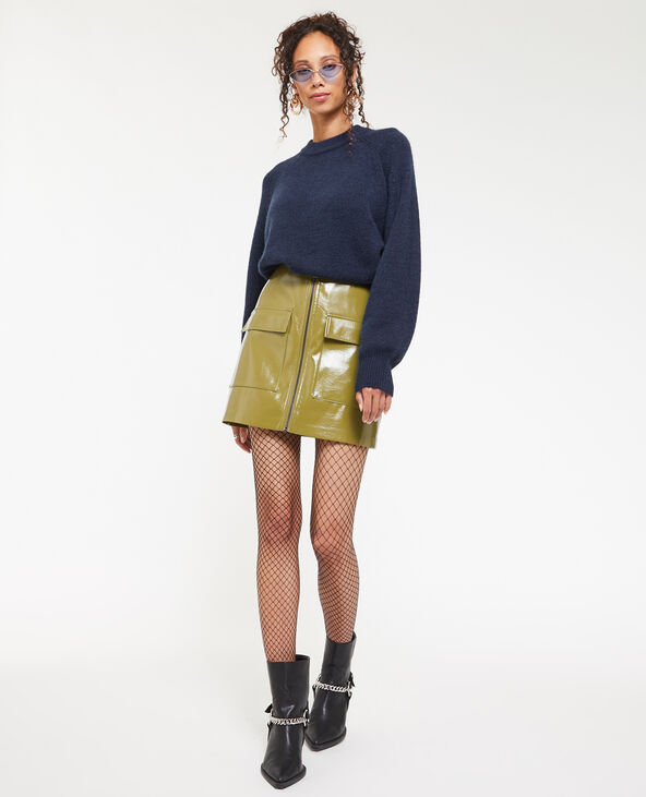 Pull col rond avec laine bleu marine - Pimkie