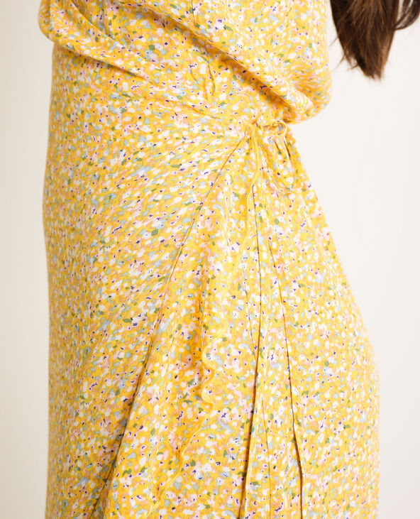 Robe portefeuille à fleurs jaune - Pimkie