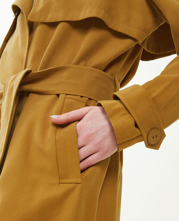 Trench long en tissu fluide marron - Pimkie