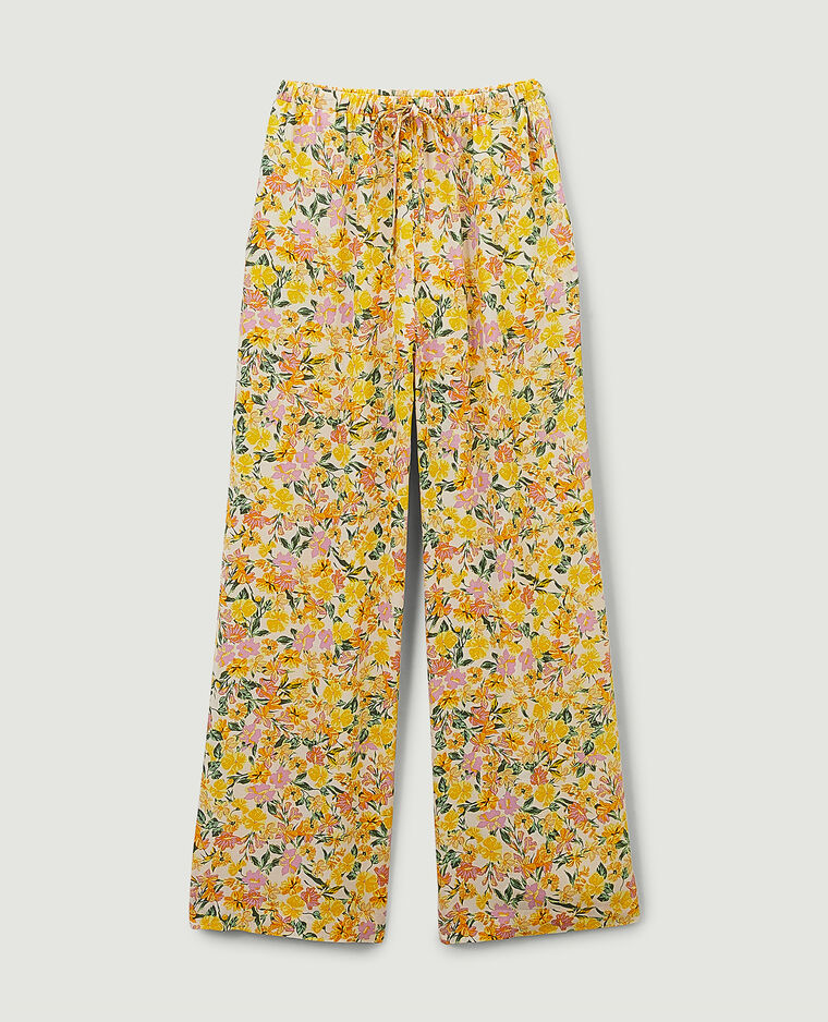 Pantalon fluide à fleurs jaune - Pimkie