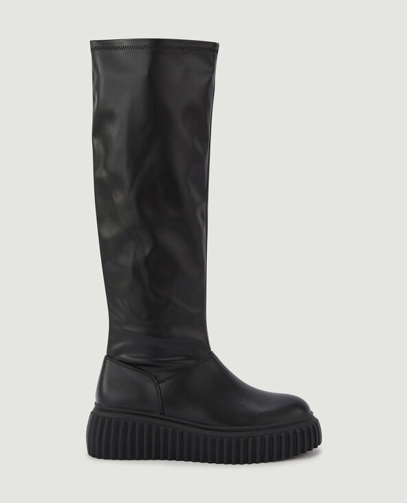Bottes noires sales semelles compensées