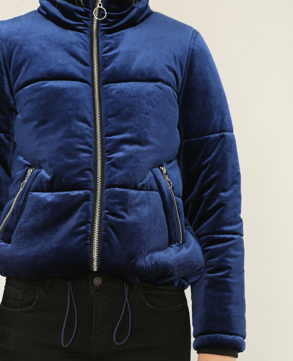 Doudoune velours bleu marine - Pimkie