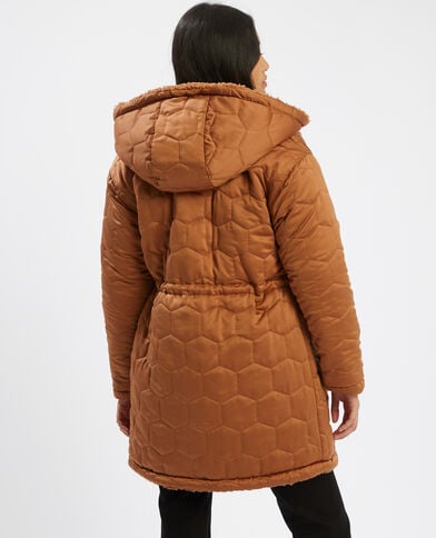Manteau réversible à capuche marron - Pimkie