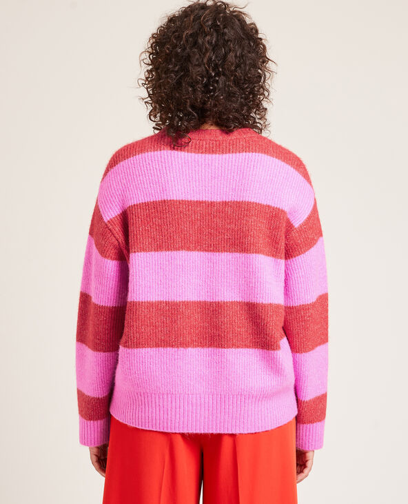 Pull col rond rouge - Pimkie