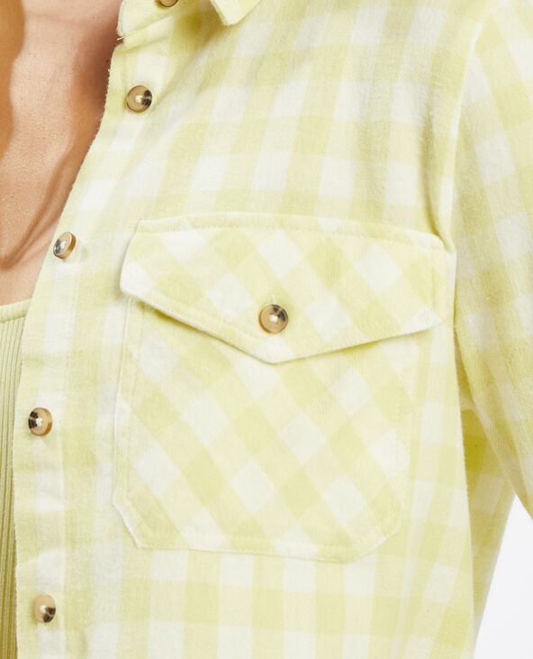 Chemise cropped à carreaux vert clair - Pimkie