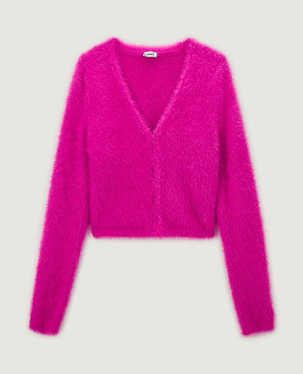 Gilet court en maille poilue rose - Pimkie